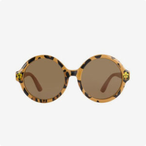 Leopard-print round sunglasses